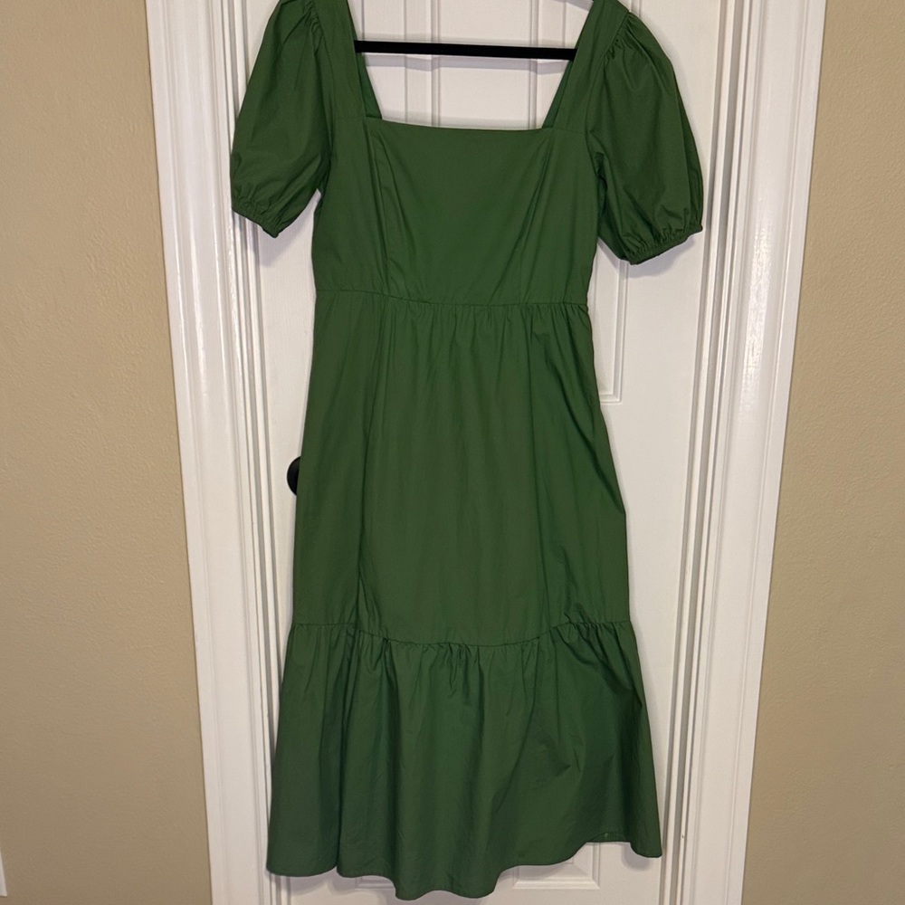 Astr Green Maxi Dress with Puff Sleeves Fairy Garden Cabin Core